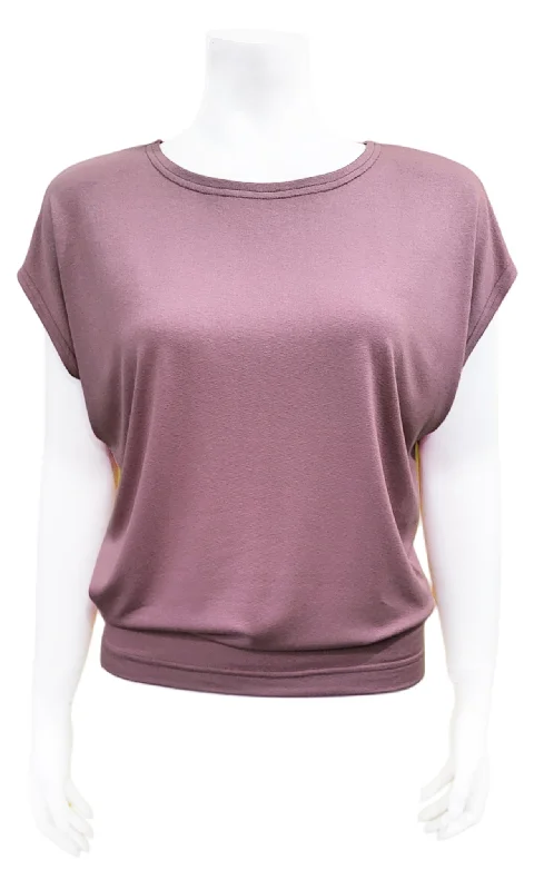 CHARLIE Willow Crepe Slouch Tee - DUSTY MAUVE Sharp Women's Italian