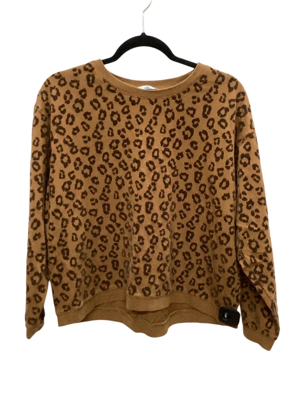 Top Long Sleeve Basic By Time And Tru In Leopard Print, Size: S Monochromatic Office Style