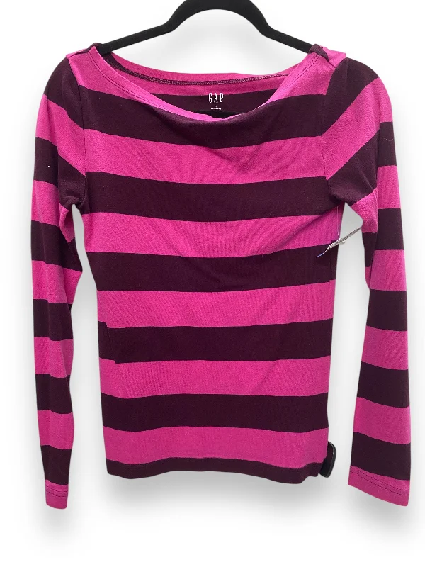 Top Long Sleeve Basic By Gap In Striped Pattern, Size: S Minimalist Women's Casual
