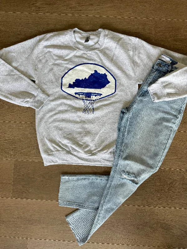 Kentucky basketball hoop crewneck Cool Women's Distressed