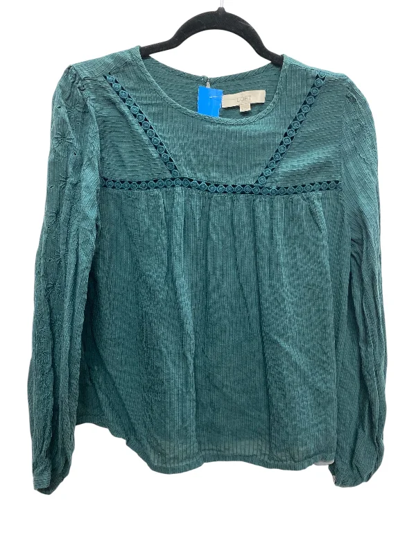 Top Long Sleeve Basic By Loft In Green, Size: S Preppy Women's College