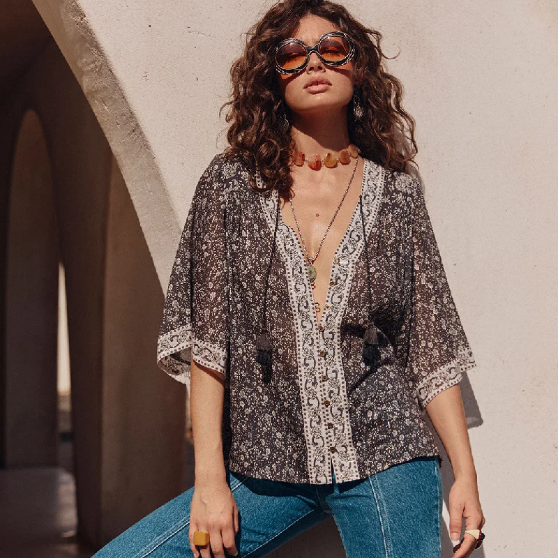 Little Bird Flutter Sleeve Blouse Country