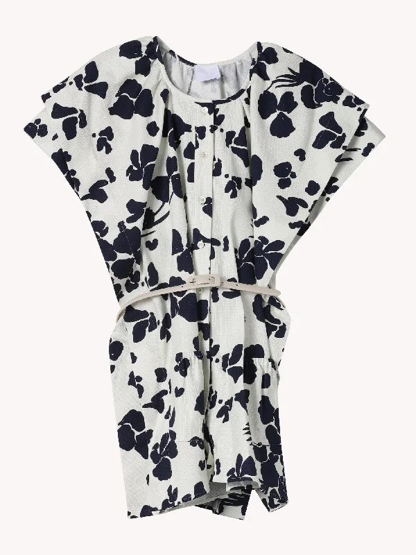 PRINTED SHORT SLEEVE TOP WITH CINCHED WAIST Dynamic Women's Moto