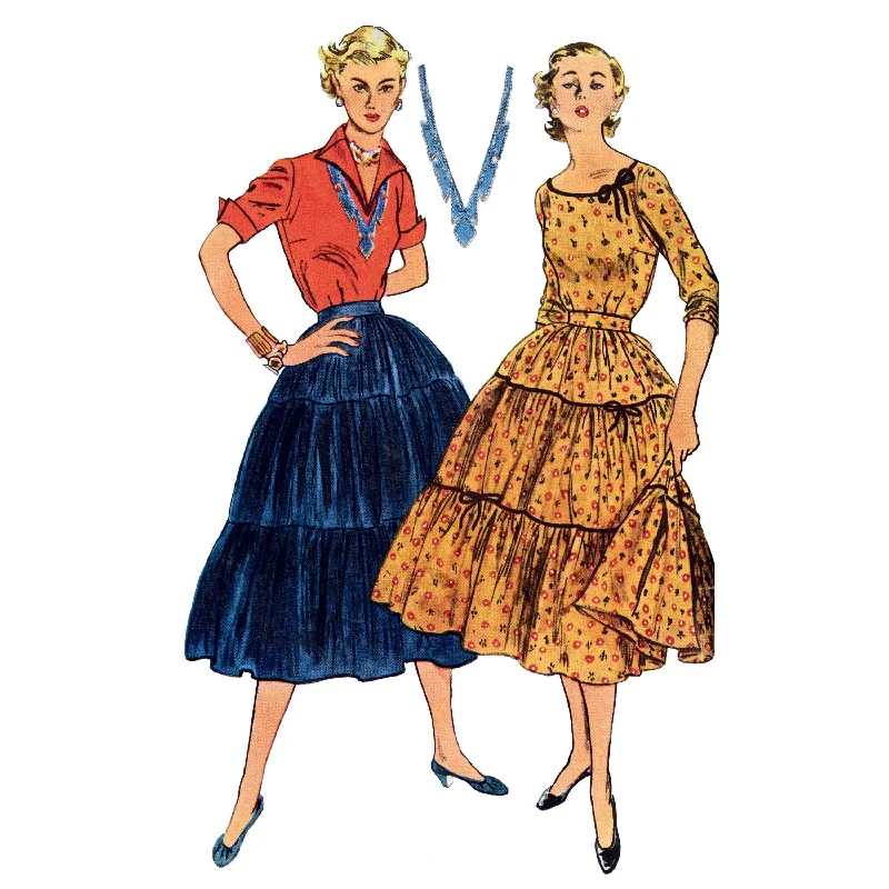 Simplicity 9537 Vintage Blouses and Skirt pattern Refined Women's 