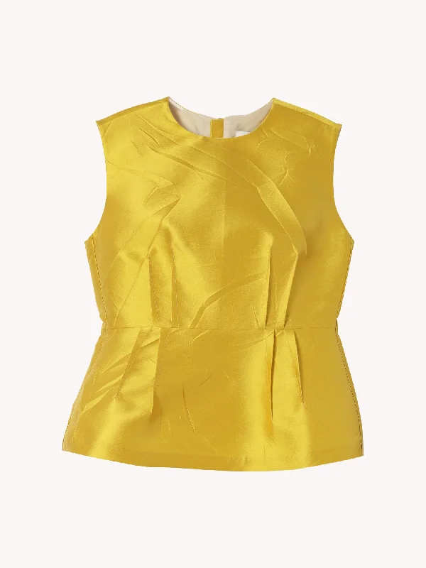 LEMON SLEELEVESS CRINKLE BLOUSE Vacation