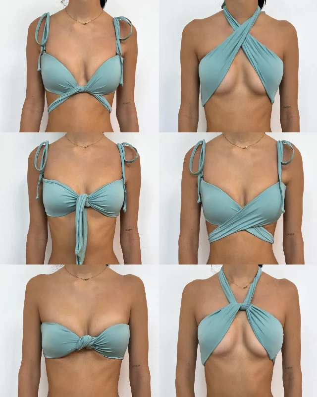 Selene Sage Blue Convertible Ecohoaka Tops Cashmere